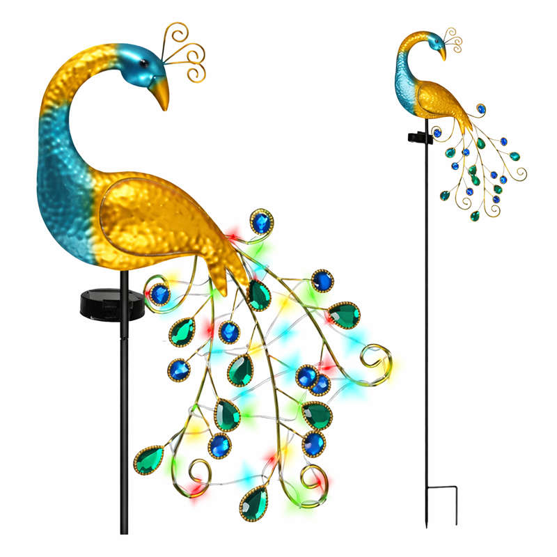 Solar Peacock Garden Light with 40 LEDs for Outdoor Decor