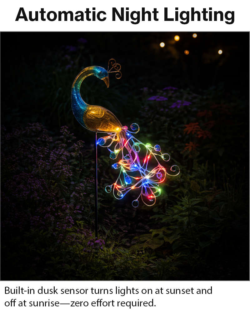 Solar Peacock Garden Light with 40 LEDs for Outdoor Decor