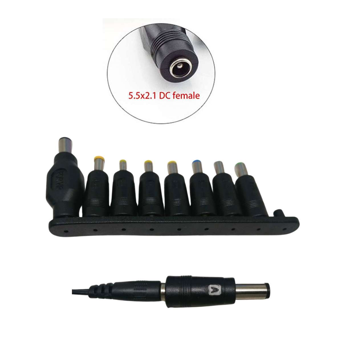 9pcs Universal DC Female Adaptors for Male Jack 5.5*2.1mm