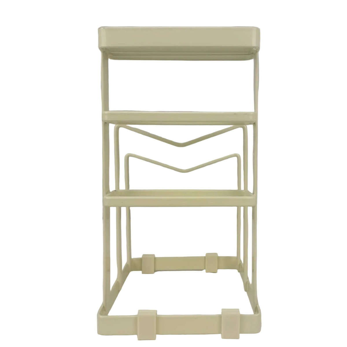 Cutting Board and Lid Organizer Rack 215mm Height  Coated Metal  Compact Matte Cream Counte...
