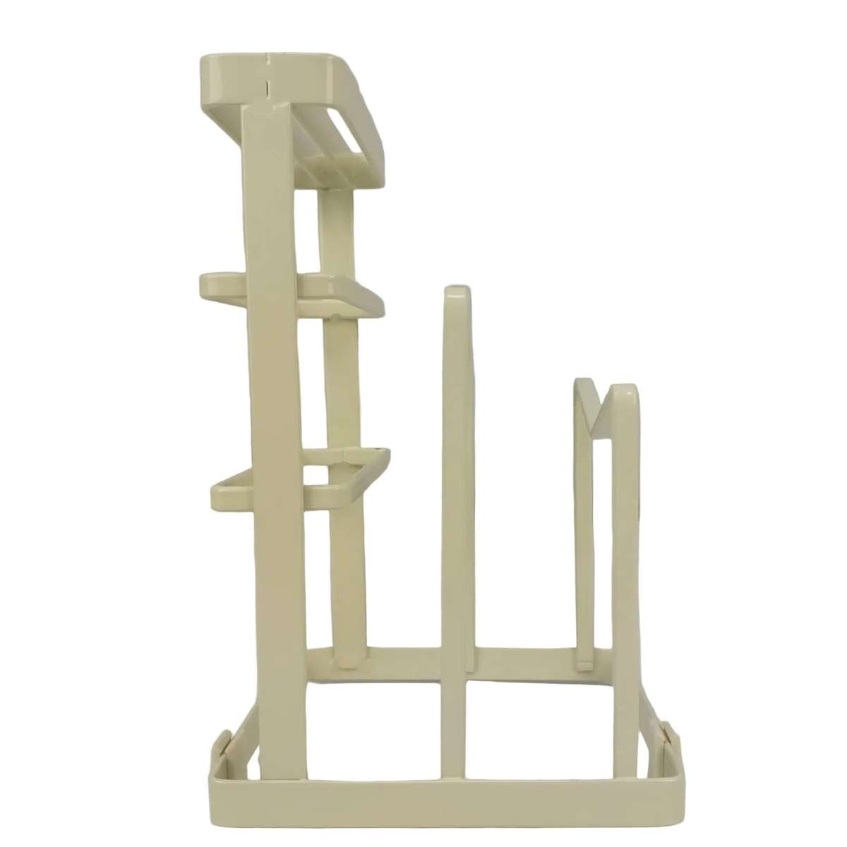 Cutting Board and Lid Organizer Rack 215mm Height  Coated Metal  Compact Matte Cream Counte...