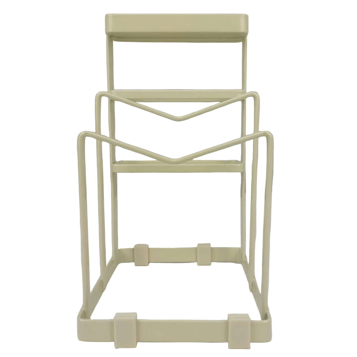 Cutting Board and Lid Organizer Rack 215mm Height  Coated Metal  Compact Matte Cream Counte...