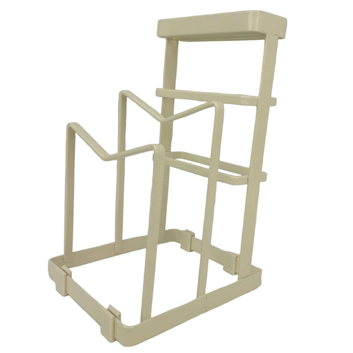 Cutting Board and Lid Organizer Rack 215mm Height  Coated Metal  Compact Matte Cream Counte...