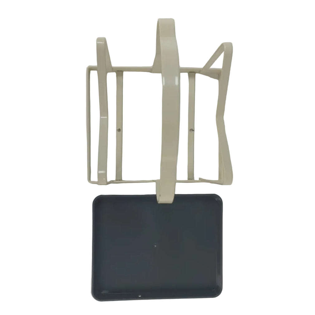 Lid and Board Organizer Rack with Drip Tray  Coated Metal Vertical Holder  Cream Countertop...
