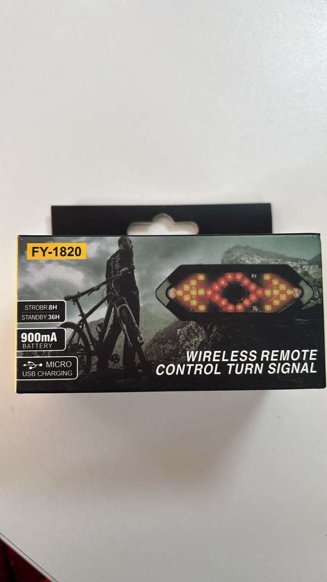 Wireless Remote Control Bike Turn Signal Light  USB Rechargeable LED Indicators with Handlebar...