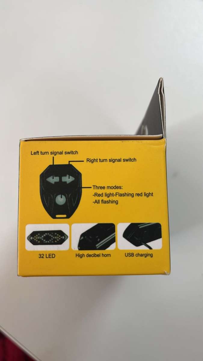 Wireless Remote Control Bike Turn Signal Light  USB Rechargeable LED Indicators with Handlebar...