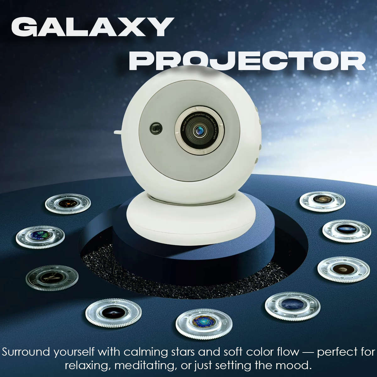 4K Planet Galaxy Star Projector Night Light with 360° Rotation, RGB LED, Touch Control & Dimmabl...