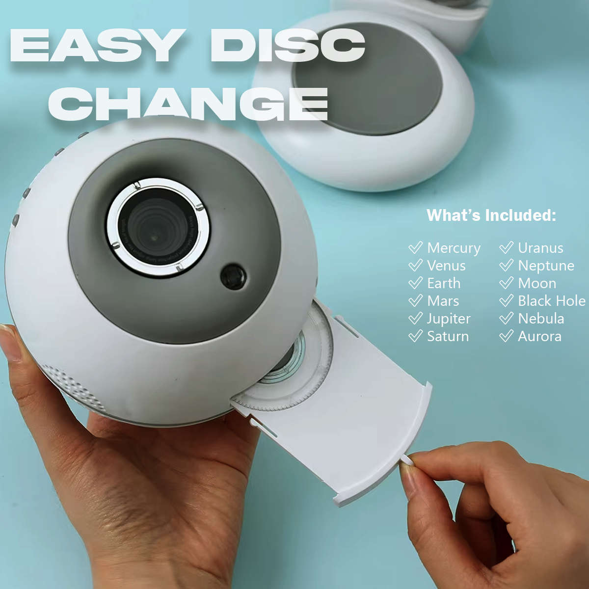 4K Planet Galaxy Star Projector Night Light with 360° Rotation, RGB LED, Touch Control & Dimmabl...