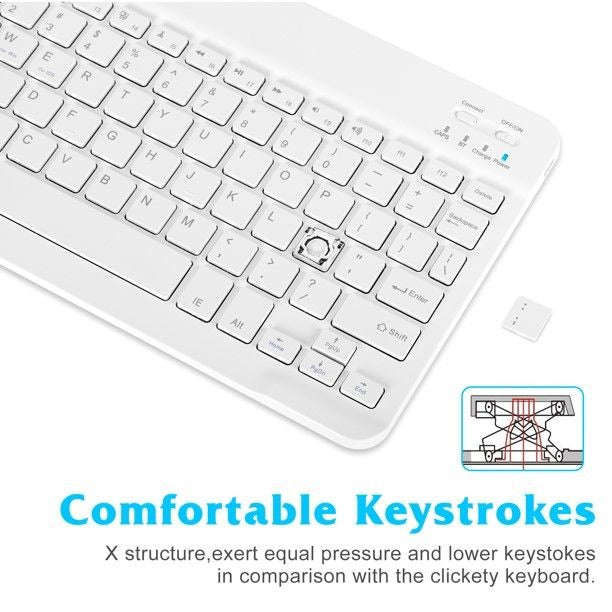 Rechargeable Ultra-Thin Wireless Keyboard and Mouse Set,  USB-C Charging Keyboard for Laptop Tabl...
