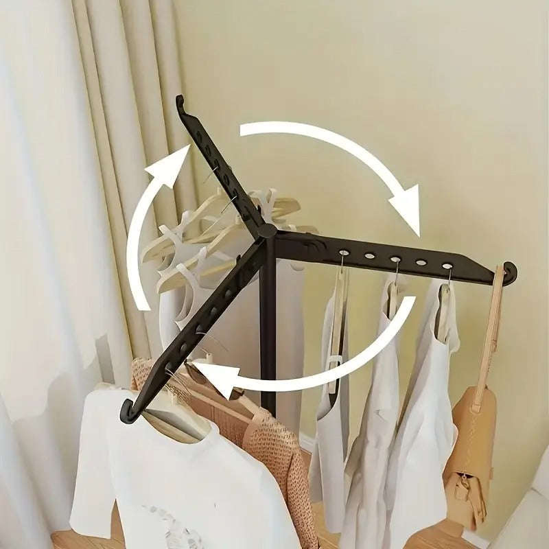 Freestanding Clothes Drying Rack 136.5cm  Foldable Laundry Stand with 360° Rotating Arms  ...