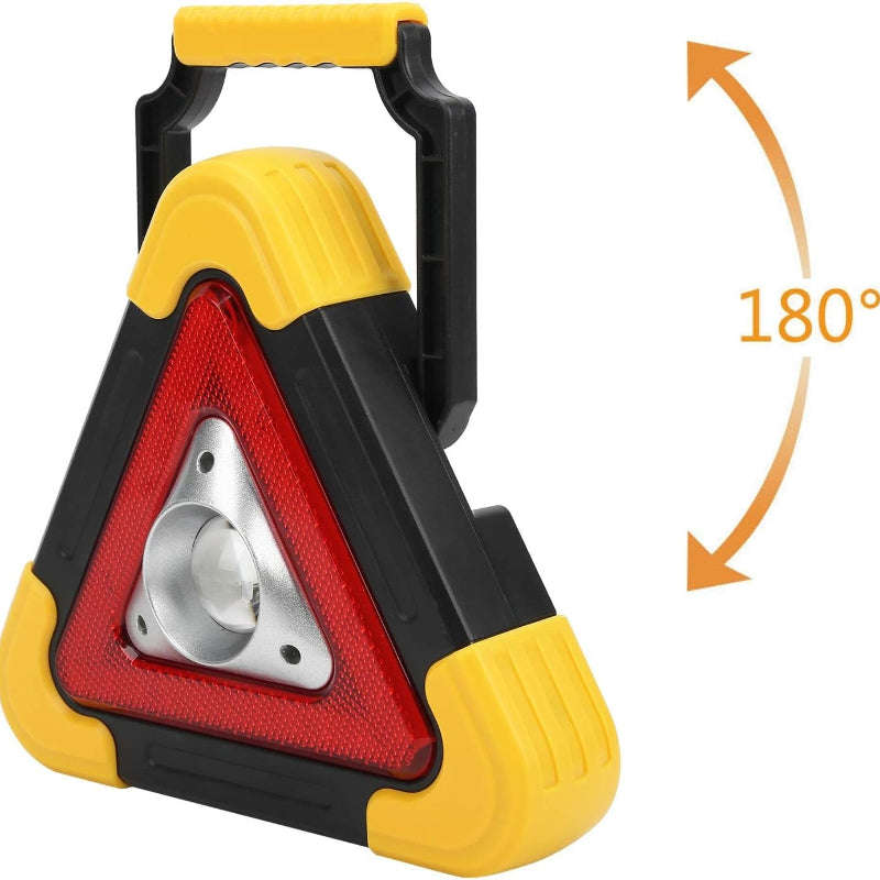 Solar Warning Triangle with LED Light, Power Bank & Flashlight  5 Light Modes