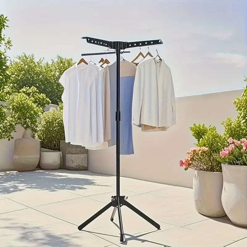 Freestanding Clothes Drying Rack 136.5cm  Foldable Laundry Stand with 360° Rotating Arms  ...