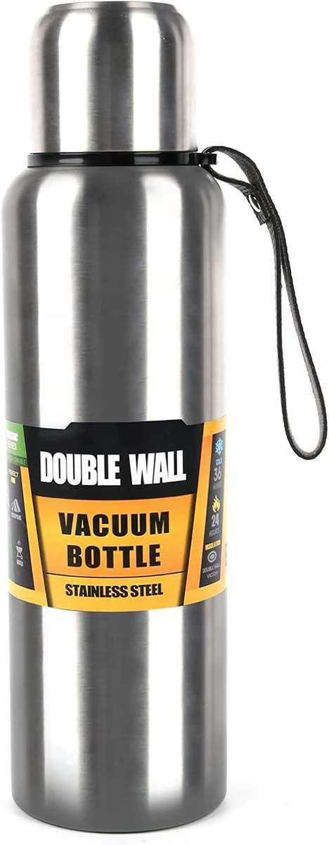 Stainless Steel Silver Insulated Vacuum Bottle Double Wall Thermal Flask for Hot and Cold Drinks