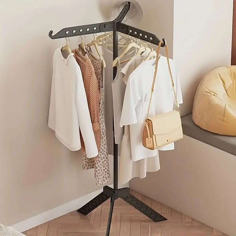 Freestanding Clothes Drying Rack 136.5cm  Foldable Laundry Stand with 360° Rotating Arms  ...