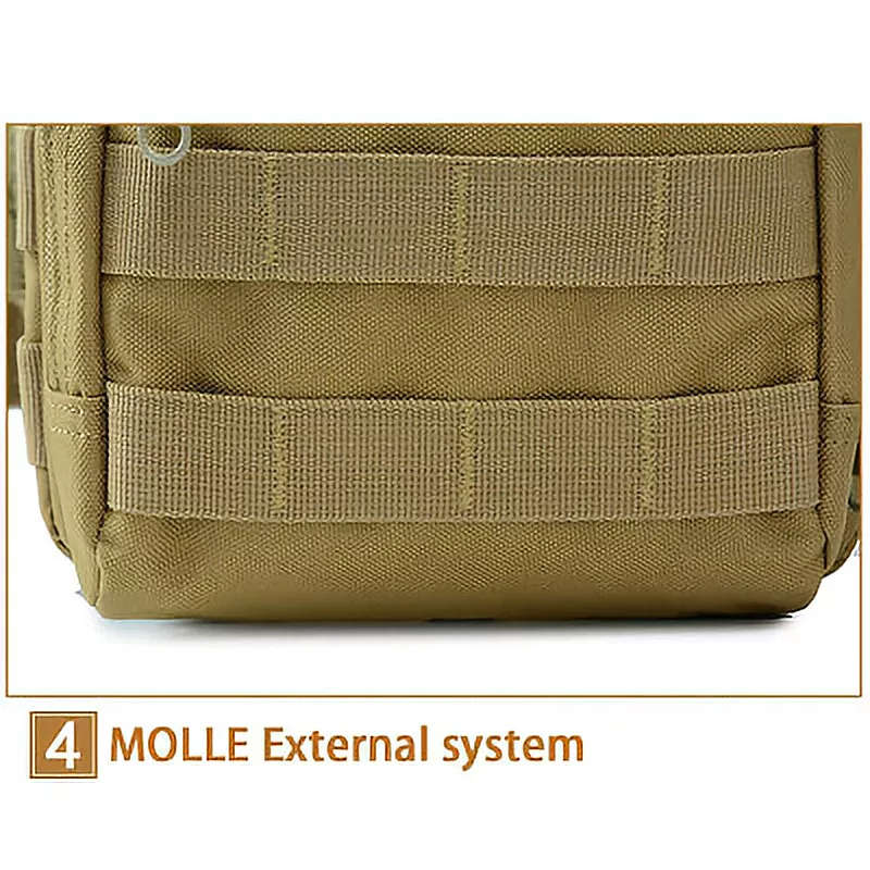 Tactical Sling Bag 6L Oxford Cloth Crossbody Daypack  Waterproof MOLLE Shoulder Pack Black