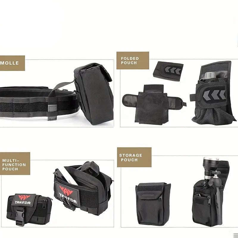 7-in-1 Tactical Battle Belt 1000D Nylon with Quick Release Buckle, Heavy Duty MOLLE Utility Belt ...