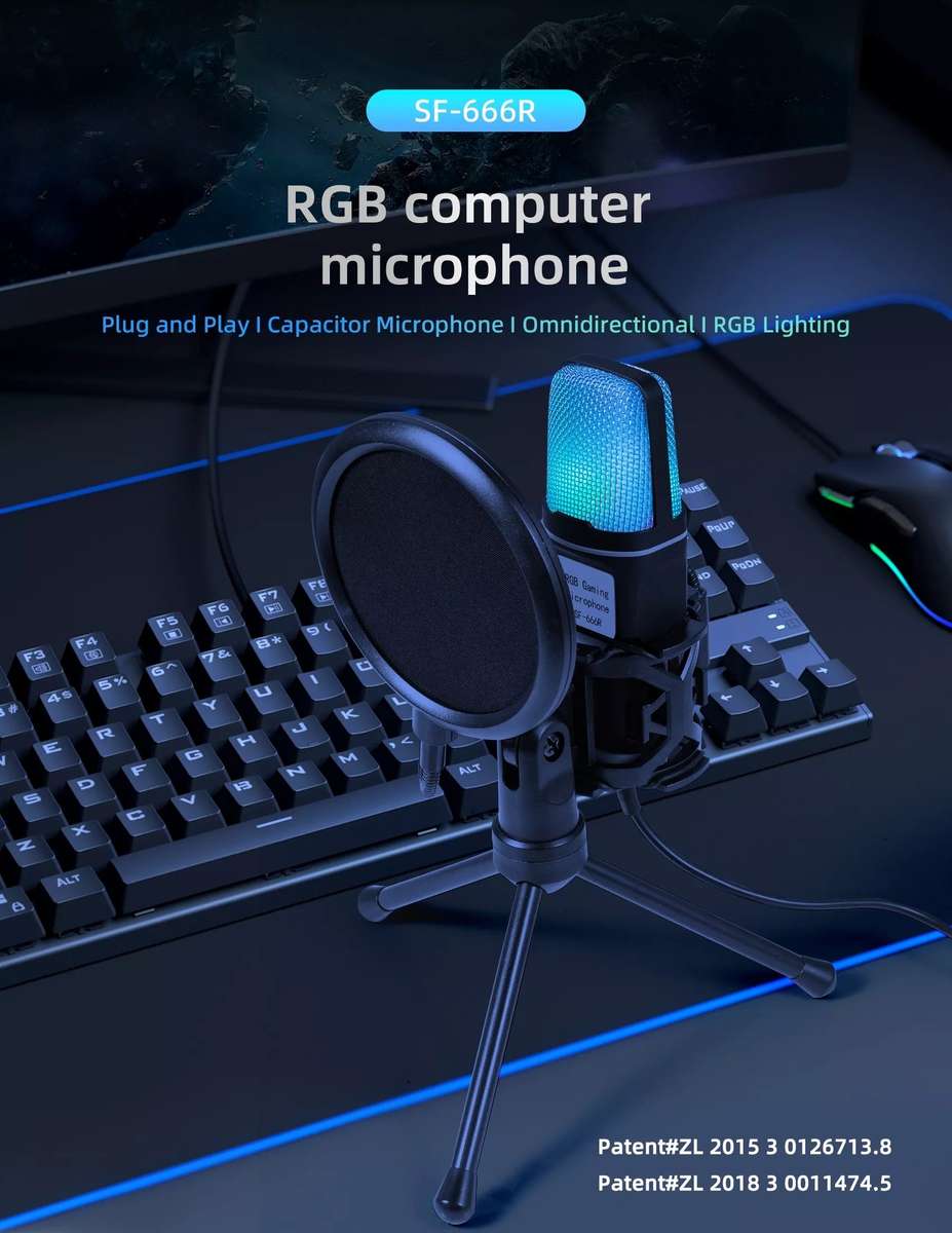 USB Condenser Microphone  5V Plug & Play  Omnidirectional  Carbon Steel Gooseneck  RG...