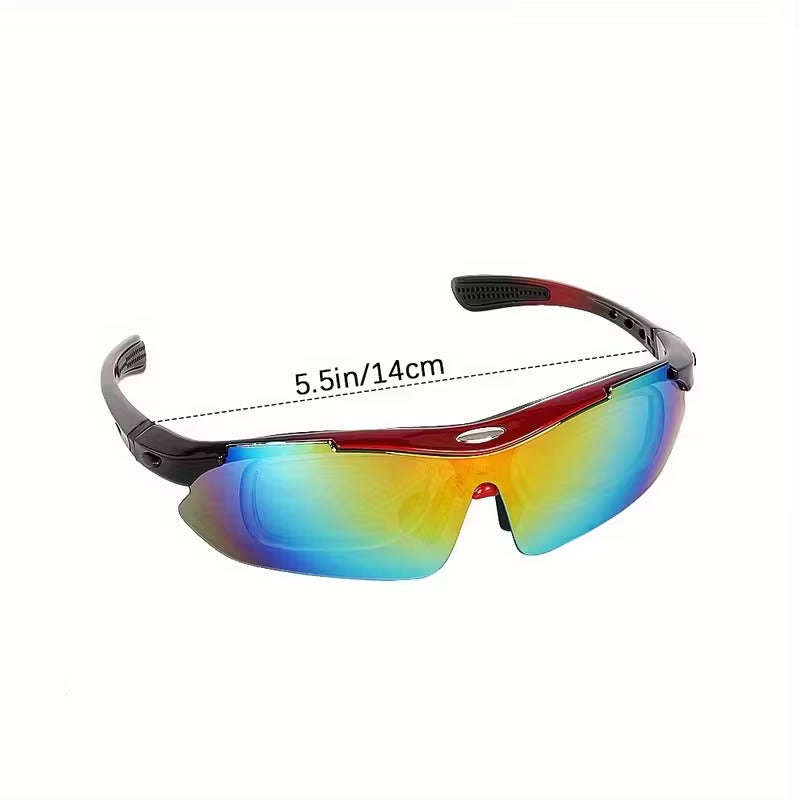 Sports Sunglasses 14cm UV400 PC Lens  Wraparound Impact-Resistant Eyewear  Blue
