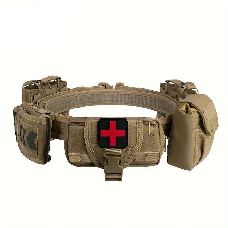 7-in-1 Tactical Battle Belt 1000D Nylon with Quick Release Buckle, Heavy Duty MOLLE Utility Belt ...