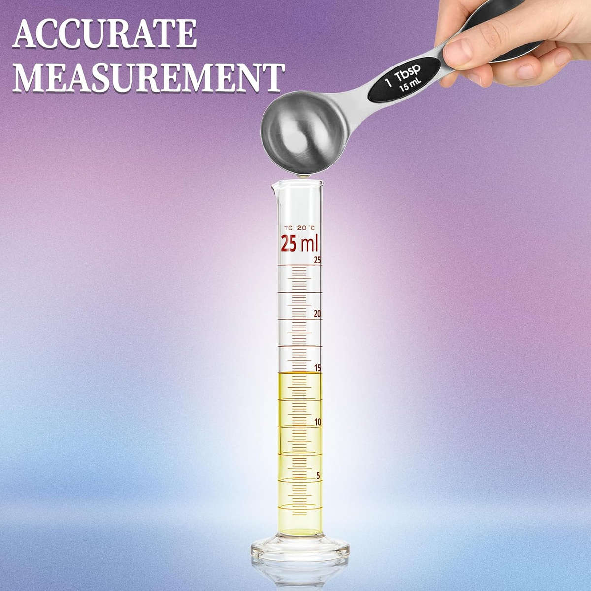 Magnetic Measuring Spoons Set 8-Piece Stainless Steel Dual-Sided Nesting with Leveler