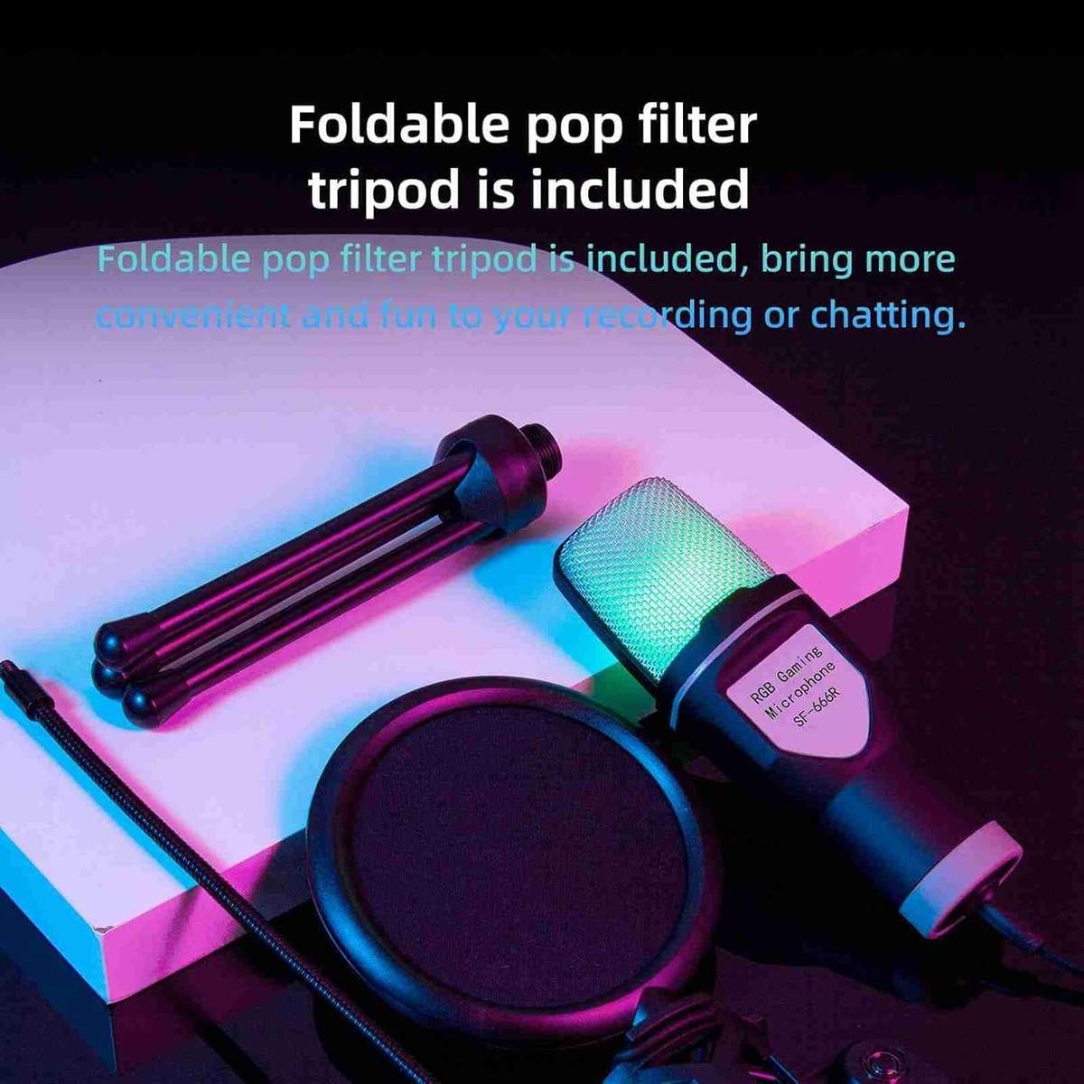 USB Condenser Microphone  5V Plug & Play  Omnidirectional  Carbon Steel Gooseneck  RG...