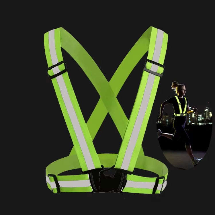 Reflective Safety Harness Vest Adjustable  High Visibility Elastic Straps for Walking, Cycling...