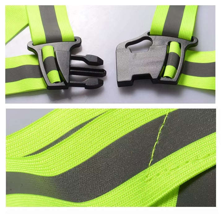 Reflective Safety Harness Vest Adjustable  High Visibility Elastic Straps for Walking, Cycling...