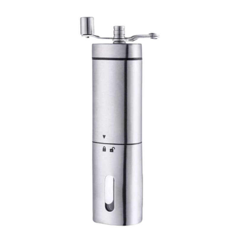 Manual Coffee Grinder Stainless Steel with Silent Ceramic Burr  Portable Hand Crank