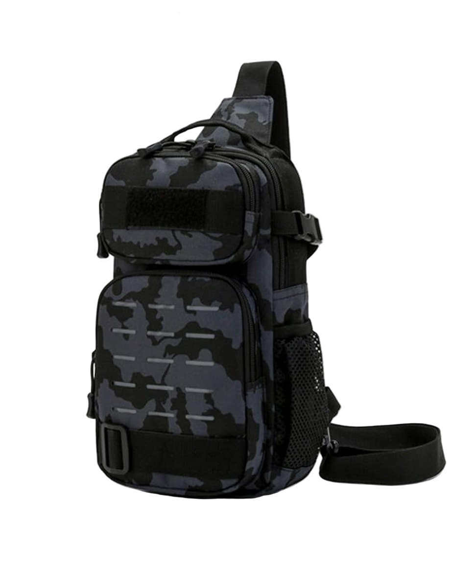 Tactical Chest Sling Bag 18x12x32cm - 900D Nylon - Water-Repellent Black CP