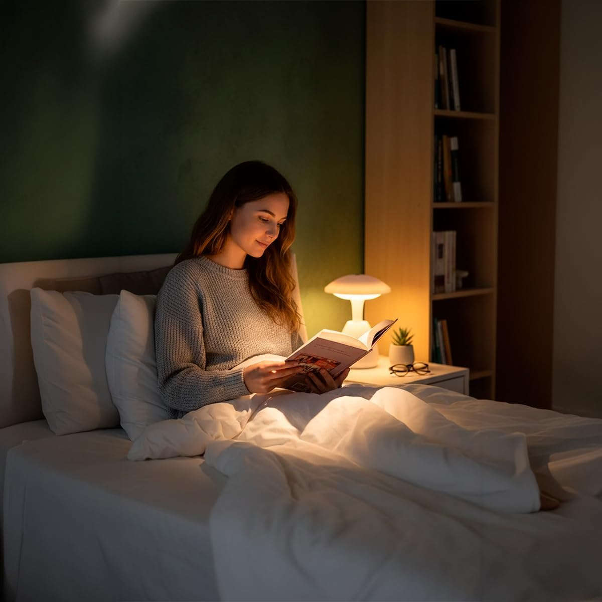 Rechargeable LED Mushroom Table Lamp with Touch Control, 3 Light Modes, 3000K-7000K, 1200mAh Battery
