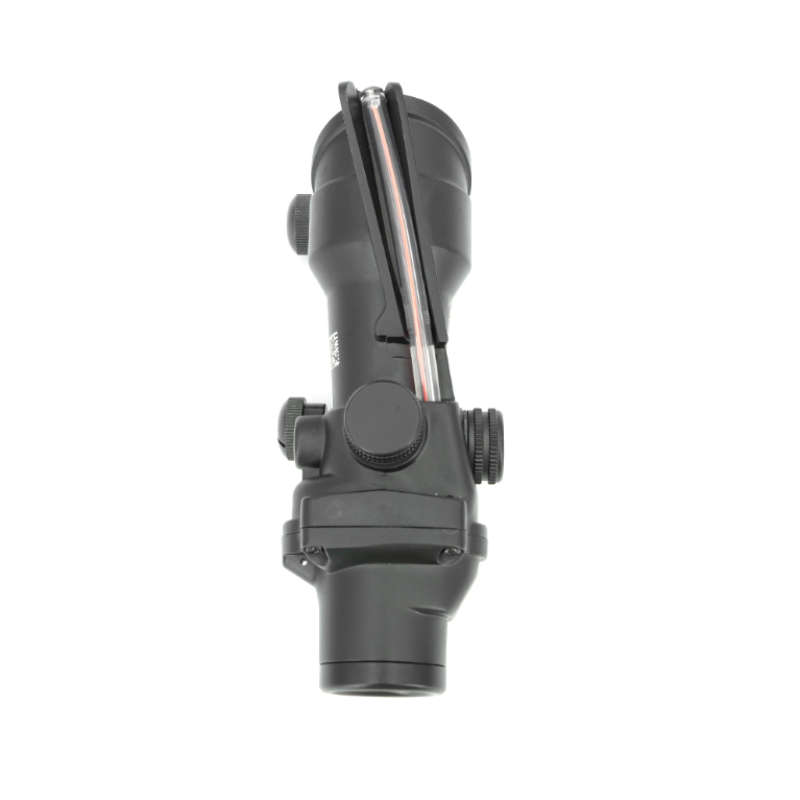 Illuminated Tactical Rifle Scope 4x32 Red Fiber Optic Sight  ACOG Style  Matte Black  Pi...