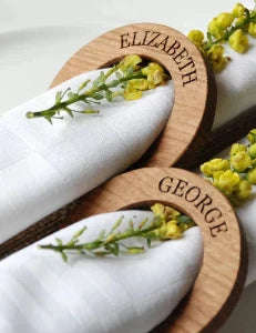 Napkin Rings round serviette holders 70mm x 6mm set of 6