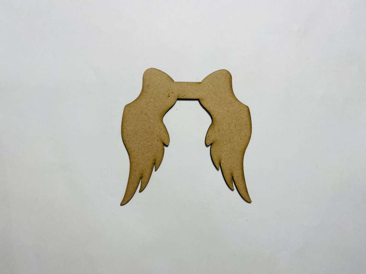 Laser Cut Angel Wings Cutout 76mm high