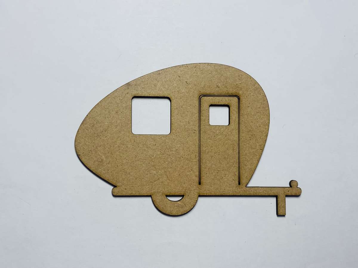 Laser Cut Wooden Camper Cutout  76mm high