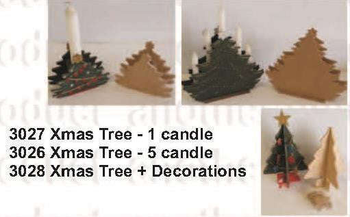 Xmas tree -  holds 5 candles 240x60x205