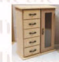 Jewellery cabinet / Single glass door - 5 Drw 220x120x285- all in millimeters