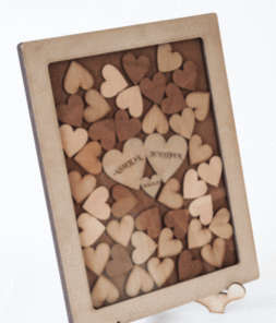 Heart Wedding Guest Book - drop frame -  with stand 100pc - 600mmx400mm