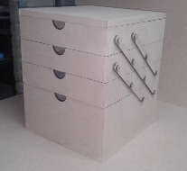 4 Tier wooden pivoting storage box - 6mm - 420 h x 340 w x 360 l