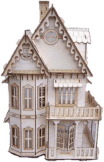 3D wooden Doll House model - puzzle  700 x 500mm