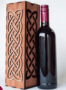 Wine Box with sliding lid  Celtic pattern  100x100x340mm  3mm