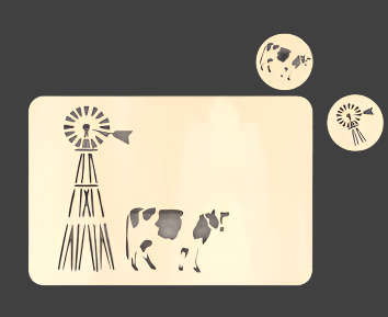 Windmill and farm theme Placemat and coaster set 450 x 300mm- 12pc