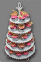 Cupcake stand- 5 tier - 430 x 690 mm with 100mm in between tiers - 6mm