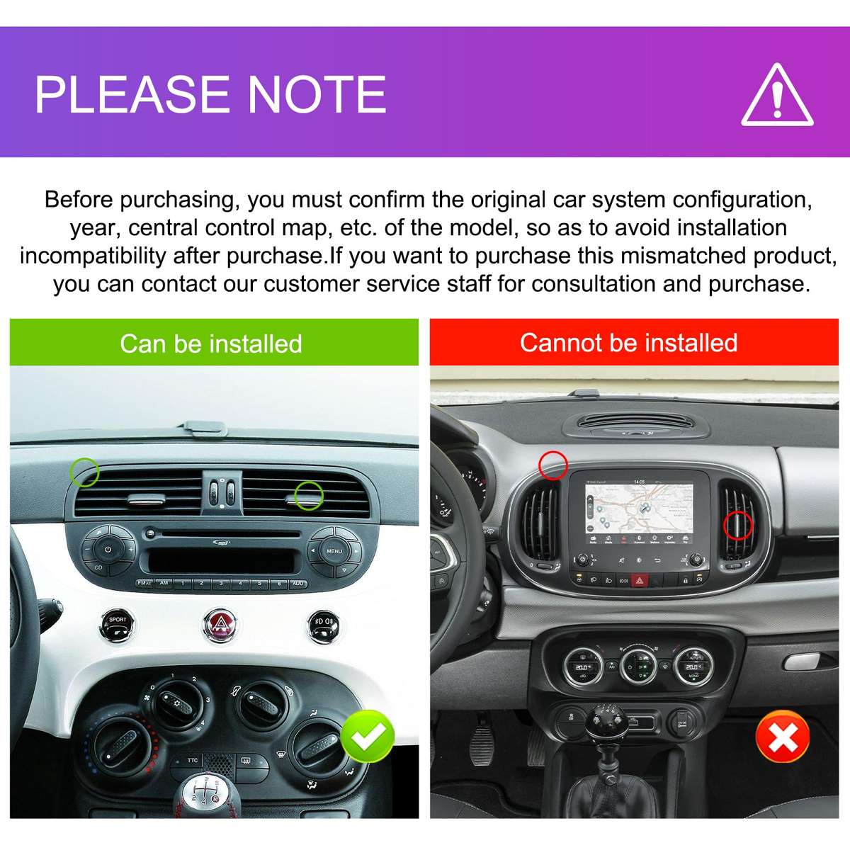 Fiat 500 20072015 OEM Android Radio | Physical Buttons | 4GB | CarPlay | Blackbelt Audio SA