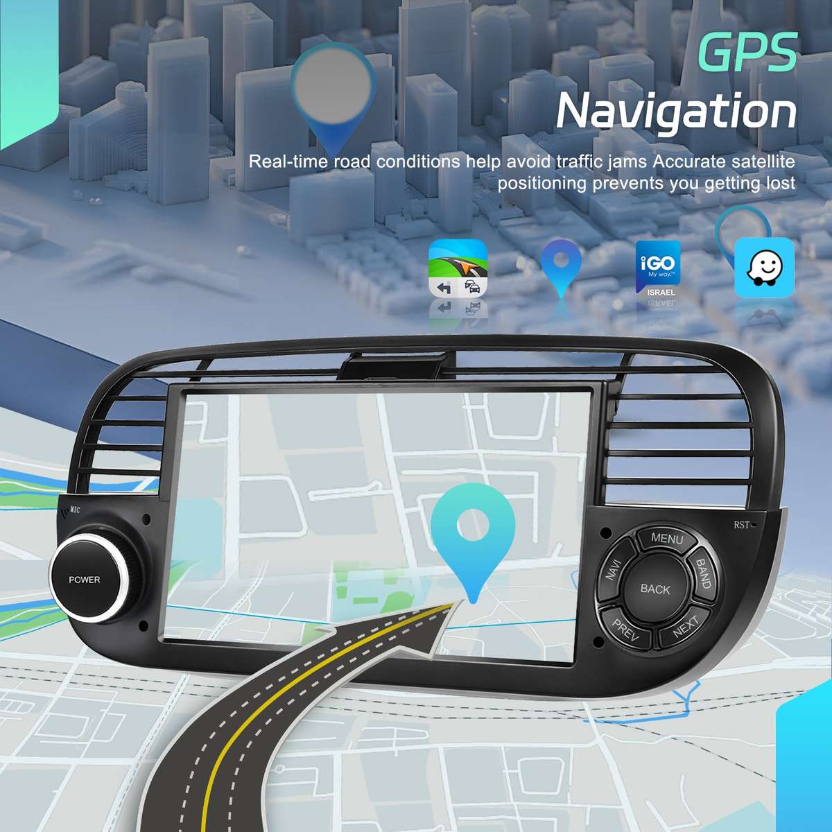 Fiat 500 20072015 OEM Android Radio | Physical Buttons | 4GB | CarPlay | Blackbelt Audio SA