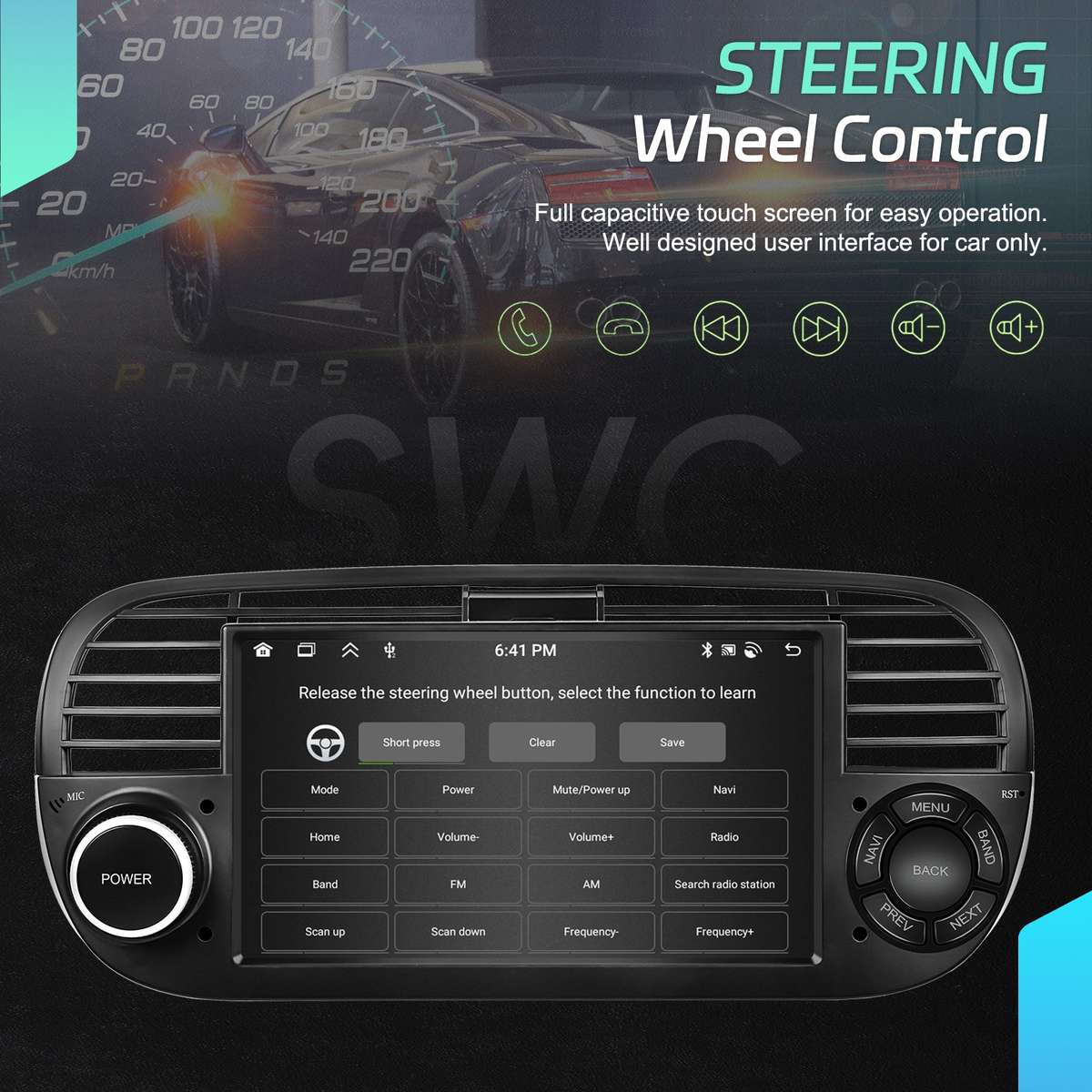 Fiat 500 20072015 OEM Android Radio | Physical Buttons | 4GB | CarPlay | Blackbelt Audio SA