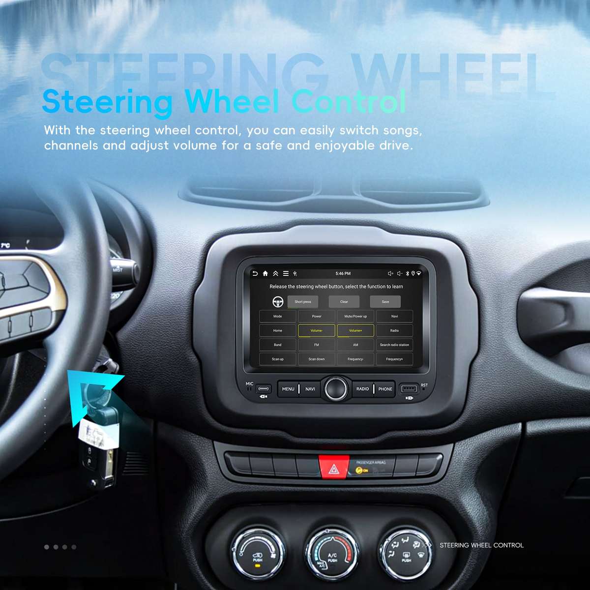 Jeep Renegade (20162020) OEM Look | 9" Android Touch Screen Radio | Wireless CarPlay & Android...