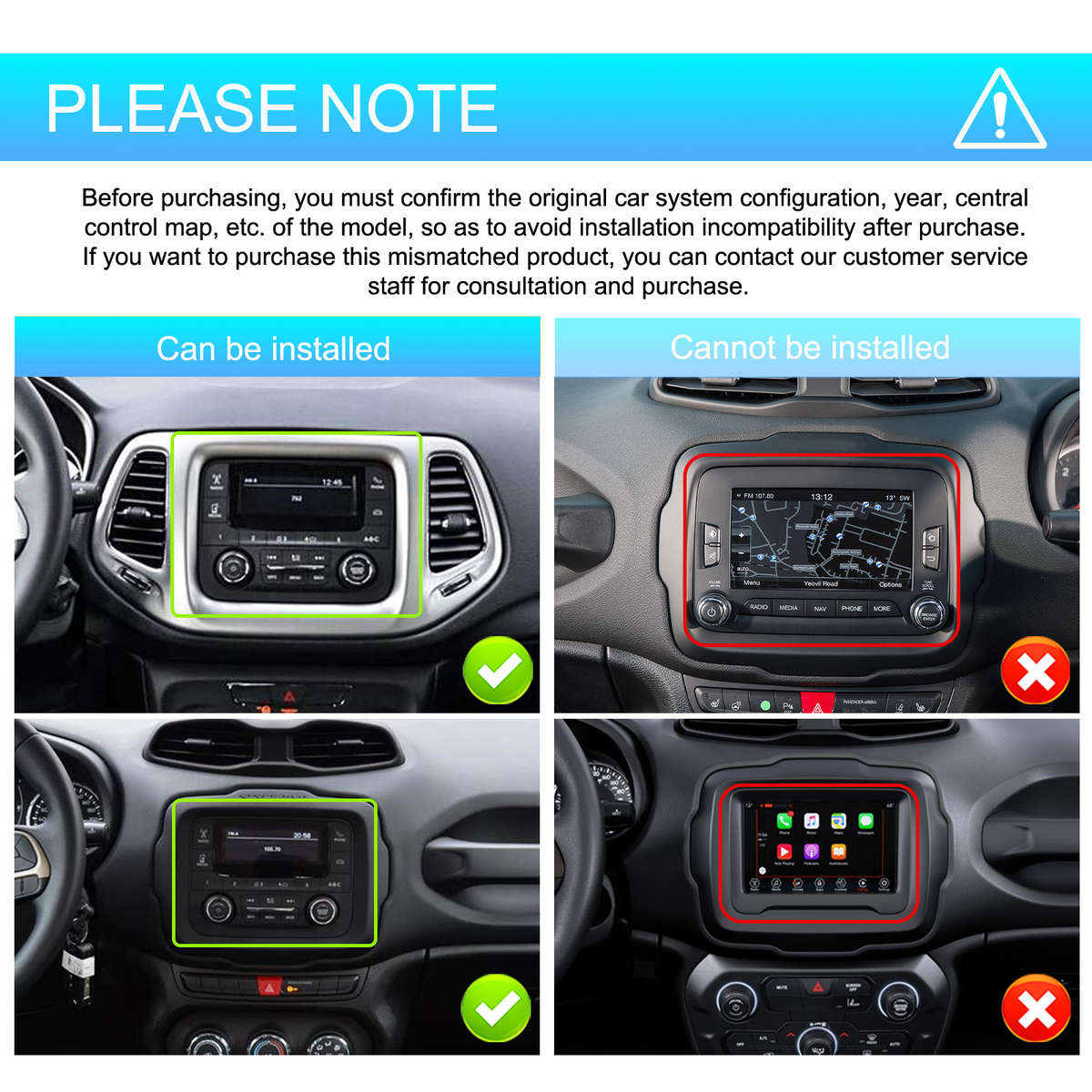 Jeep Renegade (20162020) OEM Look | 9" Android Touch Screen Radio | Wireless CarPlay & Android...