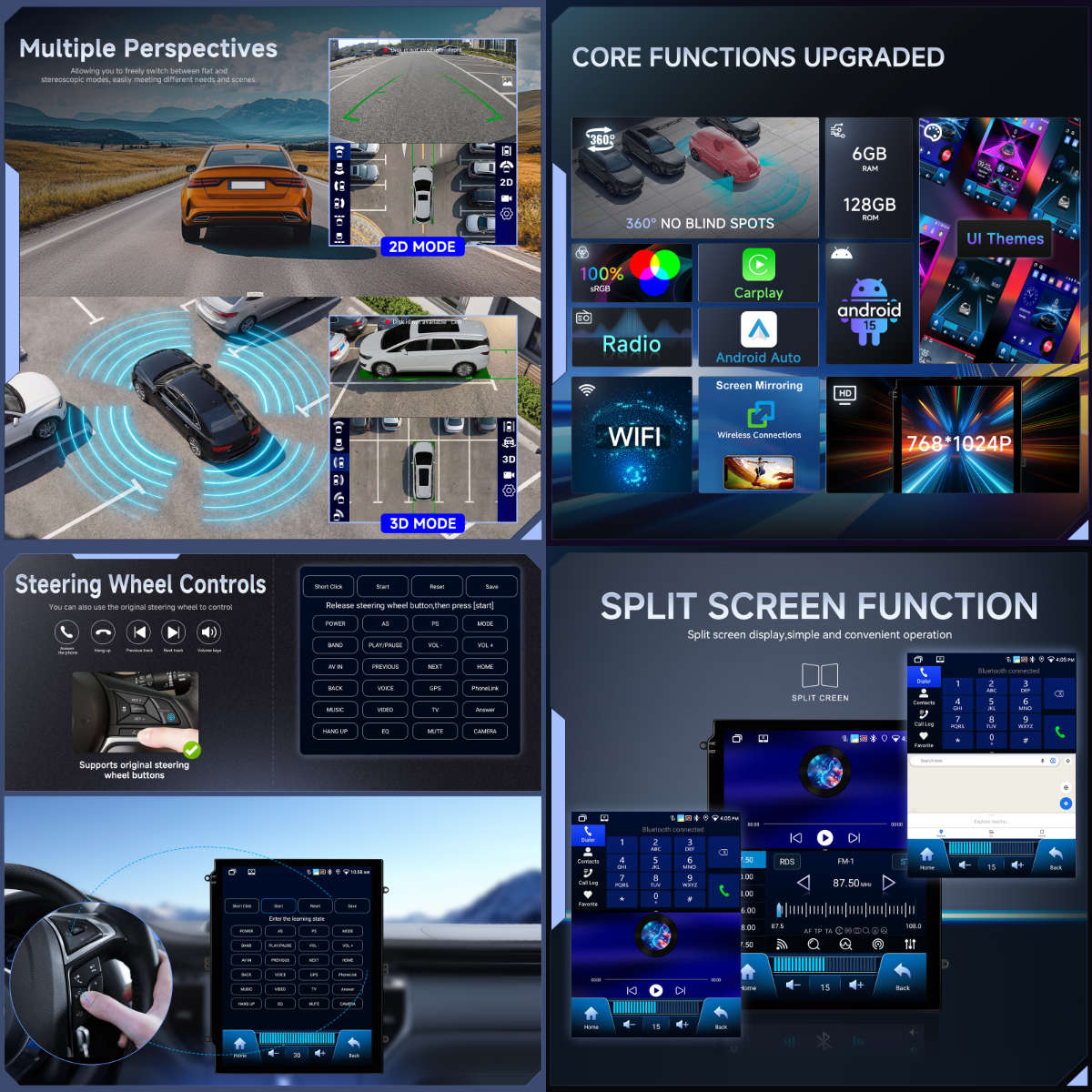 Ford Focus (20112019) Tesla Style | 9.7 Android 15 Radio | 6GB + 128GB | Wireless CarPlay &...