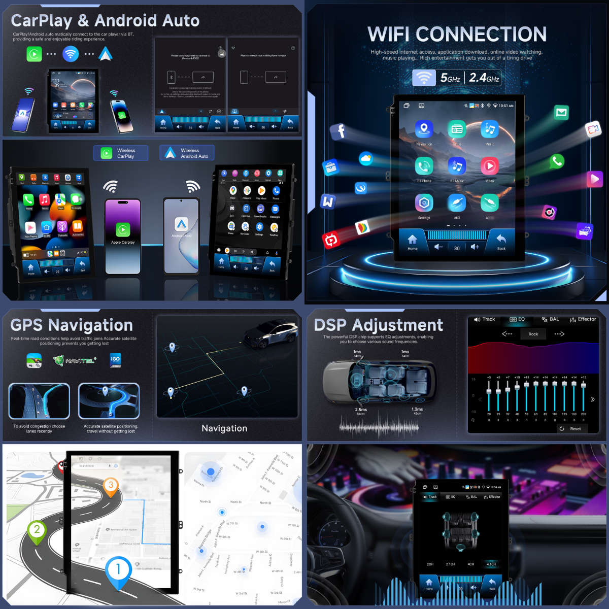 Ford Focus (20112019) Tesla Style | 9.7 Android 15 Radio | 6GB + 128GB | Wireless CarPlay &...
