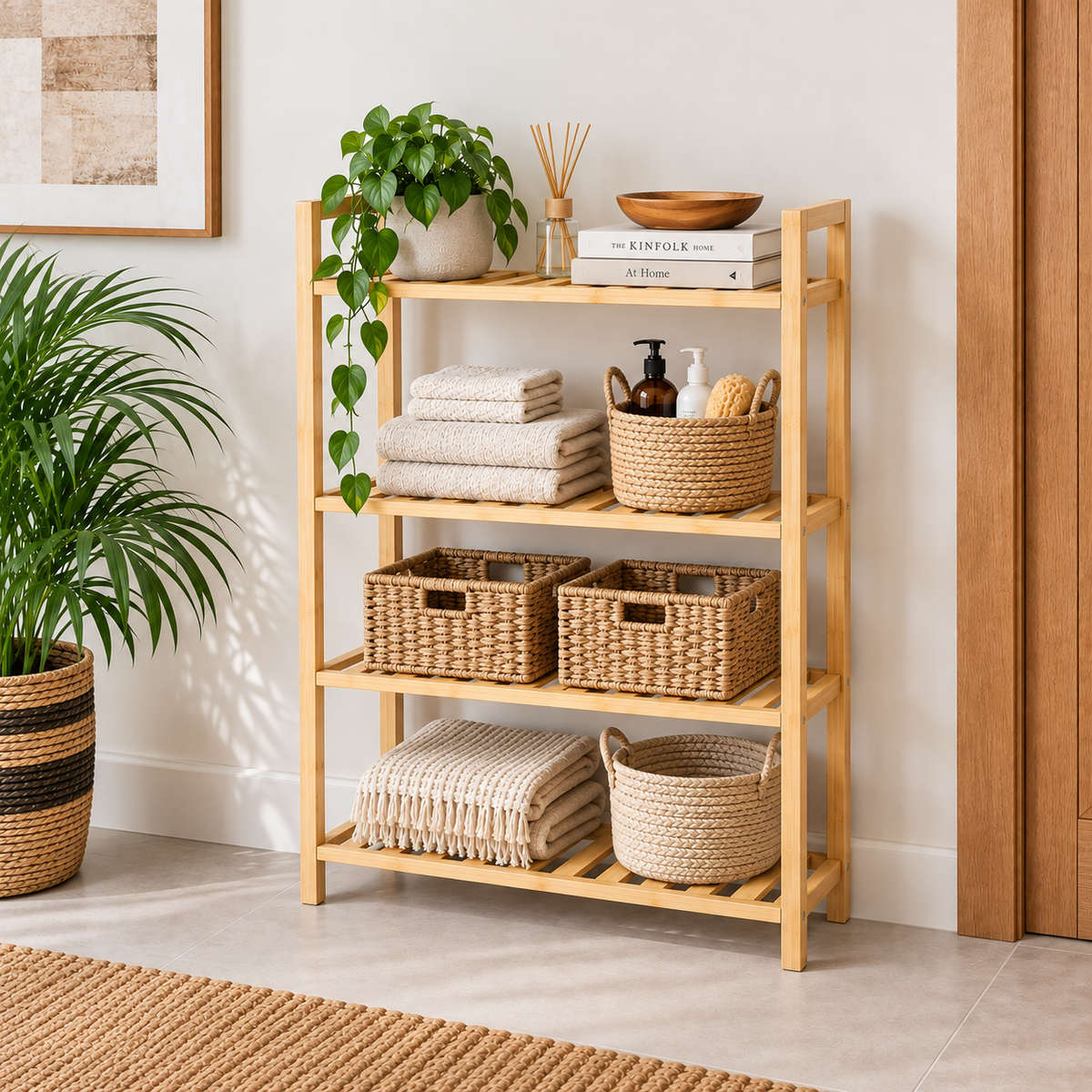 Bamboo Shelving Unit - 100cm height